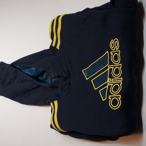 Adidas navy blue and yellow men’s Medium hoodie